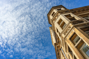 Cambridge, United Kingdom - Old building against blue sky