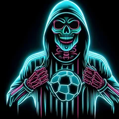Fotobehang Neon soccer ghoul © Sweet Neon16