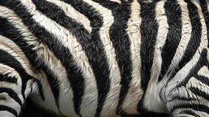 Naklejka premium Close Up View of a Zebras Stripes