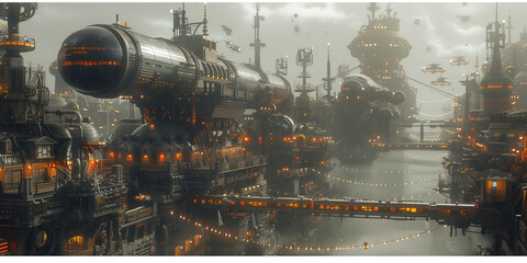 steam, punk, city, Victorian, industrial, retro-futuristic, gears, technology, brass, clockwork, fantasy, mechanical, vintage, innovation, invention, steam-powered, machinery, aesthetic, futuristic, a