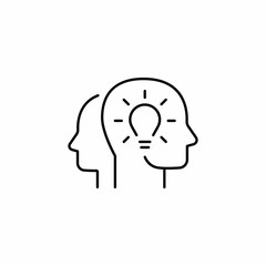 bulb idea in head icon