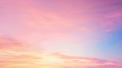 Obraz premium Tranquil sky painted with a palette of soft pastel colors at sunset, symbolizing peace and the beauty of nature’s artistry during the transition from day to night