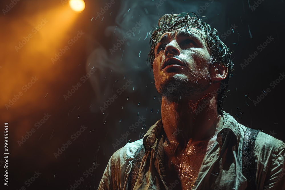 Poster an actor embodying diverse characters on stage and screen, channeling empathy and understanding into
