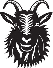Goat head logo vector template premium