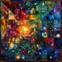 Stained Glass Galaxy Celestial Kaleidoscope