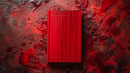 Crime or horror book novel with blood in the background