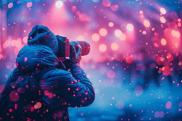 A vintage camera capturing candid moments at a summer music festival, preserving memories in nostalgic film. Concept of nostalgic festival photography. Generative Ai.