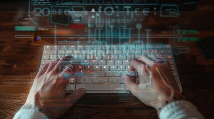 Digital Content Creation Blogger's Perspective with SEOFriendly Keyboard Overlay