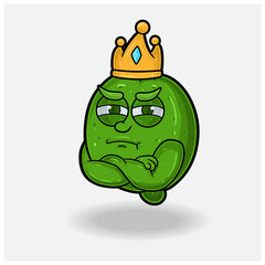 Lime Mascot Character Cartoon With Jealous expression.