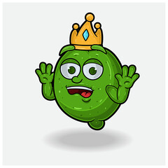 Lime Mascot Character Cartoon With Shocked expression.