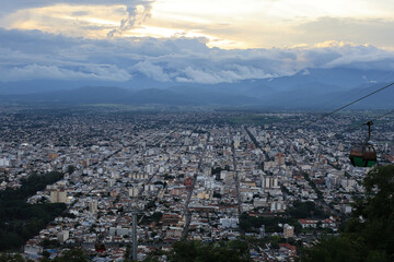 Salta City Aerial View At Dusk