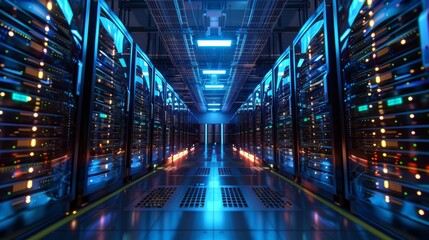 Obraz premium Data Guardian Disaster Recovery Planner Securing Glowing Servers for Data Loss Prevention