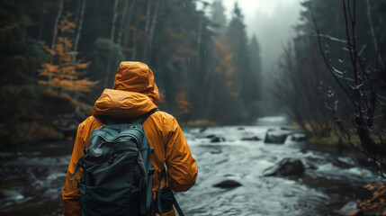 A person lost in the wilderness, using survival skills to find food, shelter, and water, demonstrating resilience and resourcefulness in the face of adversity.