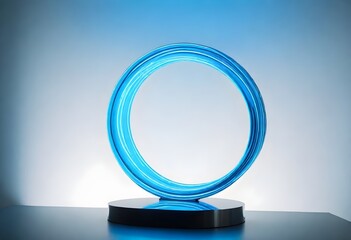 Simple Blue Circle on a Clean Table: A Versatile Stock Photo for Your Design Projects