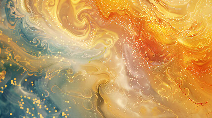 Radiant Gold: A Dazzling Symphony of Abstract Art and Shimmering Hues - obrazy, fototapety, plakaty