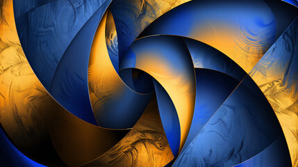 Abstract Splendor: A Vibrant Blue Backdrop Adorned with Radiant Gold Lines