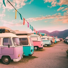 camper vans parking on the road