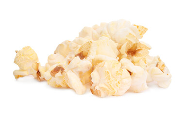 Fresh popcorn isolated on white. Tasty snack