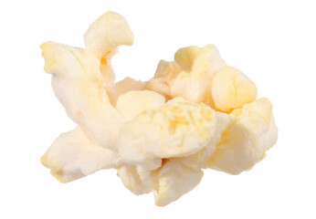 Kernel of tasty fresh popcorn isolated on white