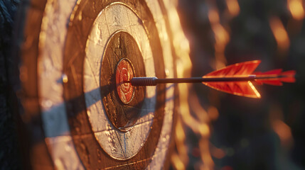Precise Aim: Three Arrows Striking Bullseye in Perfect Harmony