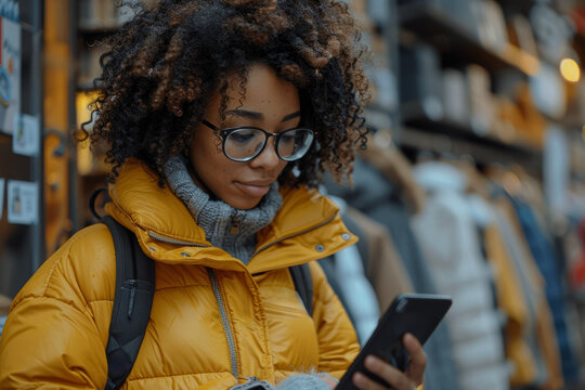 A delighted buyer exploring curated collections and themed recommendations, their shopping experience enriched by personalized suggestions. Concept of tailored online shopping. Generative Ai.