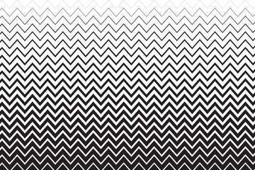 Fototapeta premium Horizontal zigzag lines of different thicknesses. Background with black and white zig zag strips. Parallel jagged stripes texture. Scrapbooking or wrapping paper print. Vector graphic illustration