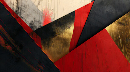 Vibrant Abstract Artwork: A Mesmerizing Blend of Black, Red and Gold Colors in a Dynamic Background Design