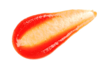 Tasty ketchup isolated on white. Tomato sauce