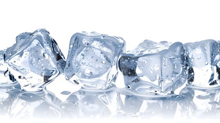 Collection of ice cubes, isolated on white background
