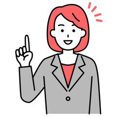 アイデアをひらめくスーツの女性