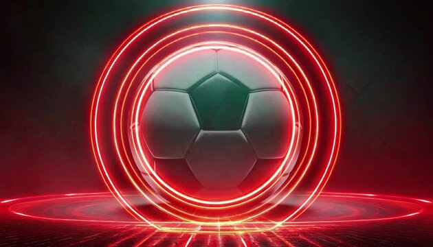 Video of a soccer ball is surrounded by a red circle