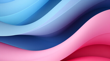 Fototapeta premium Vibrant Wavy Stripes, Pink and Blue Abstract Background, Flowing Color Transition