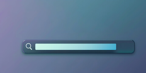 Web search bar illustration, isolated on blue gradient background