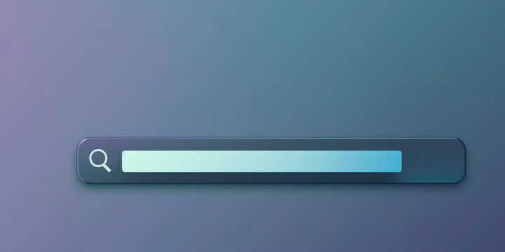 Web search bar illustration, isolated on blue gradient background