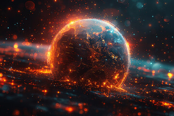 A groundbreaking technology designed to revolutionize the way we communicate, connecting people across the globe. Concept of technological advancement and global connectivity. Generative Ai.