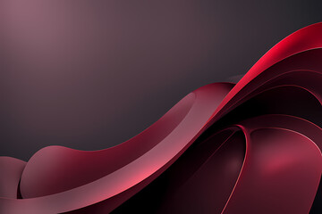 Abstract red wavy lines flowing smooth curve gold gradient color in concept of luxury, technology, modern.