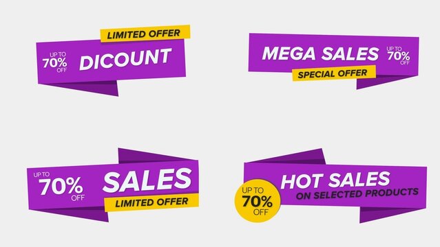 Sale Discount Banners 20 , Fully Editable and Animated