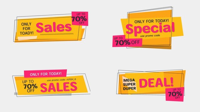 Sale Discount Banners 22 , Fully Editable and Animated