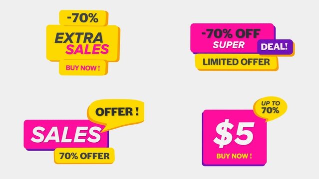Sale Discount Banners 24 , Fully Editable and Animated
