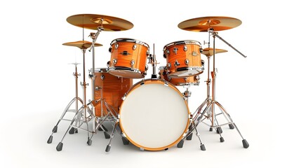 Drum Kit isolated on white background 3D Rendering
