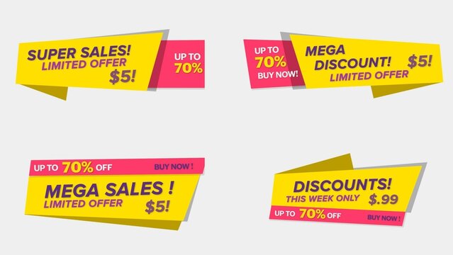 Sale Discount Banners 31 , Fully Editable and Animated