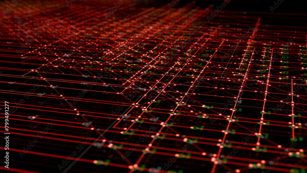 Poster 3d abstract render of a futuristic concept circuit