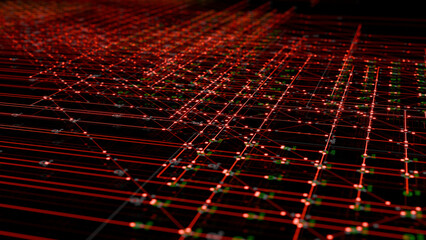 3d abstract render of a futuristic concept circuit