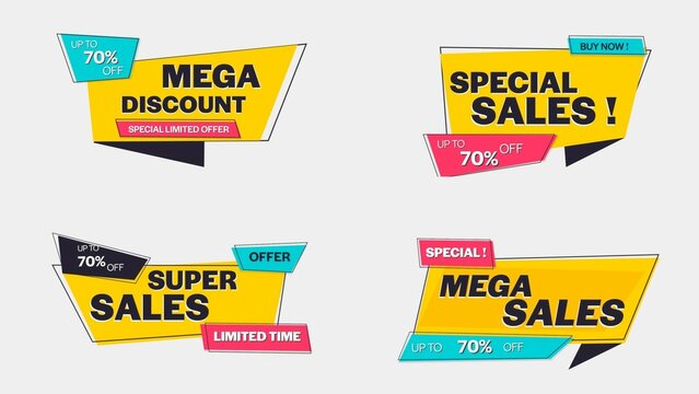 Sale Discount Banners 34 , Fully Editable and Animated