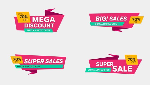 Sale Discount Banners 33 , Fully Editable and Animated