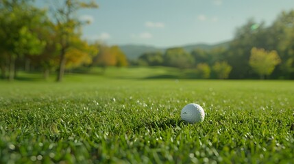 Golf ball on the tee at a golf course