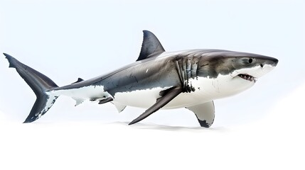 Great White Shark isolated on white background
