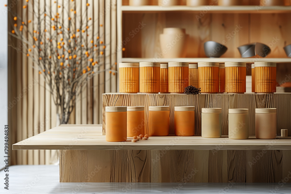 Poster realistic 3d models displaying product packaging designs from multiple angles with lifelike textures