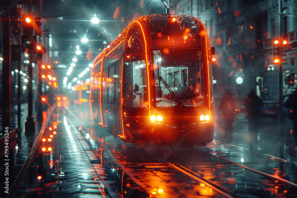 Fototapete Motion graphics presenting dynamic animations and transitions for video content or digital presentations. Concept of motion graphic mockups. Generative Ai.