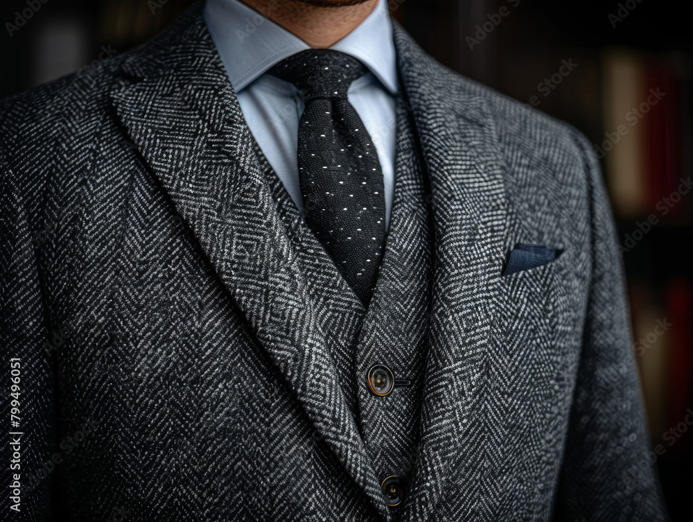Poster a tailored blazer in charcoal gray, perfect for layering and adding sophistication to any look. conc